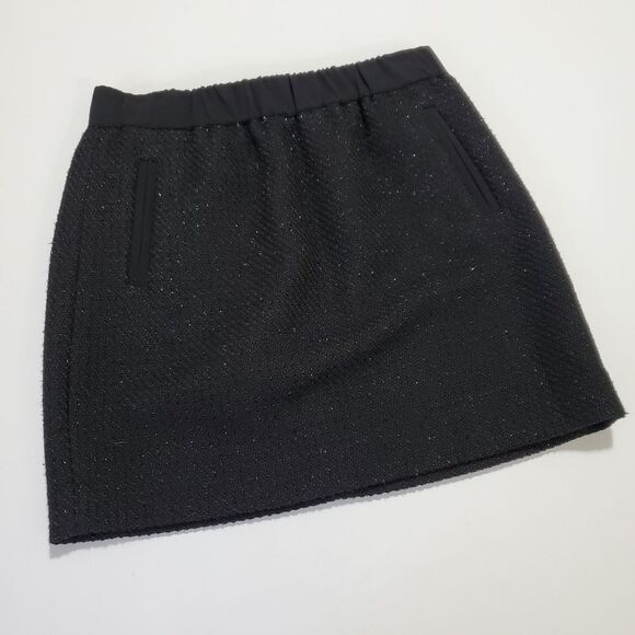 LOFT glitter mini skirt black New NWOT MP M petite - Picture 6 of 8